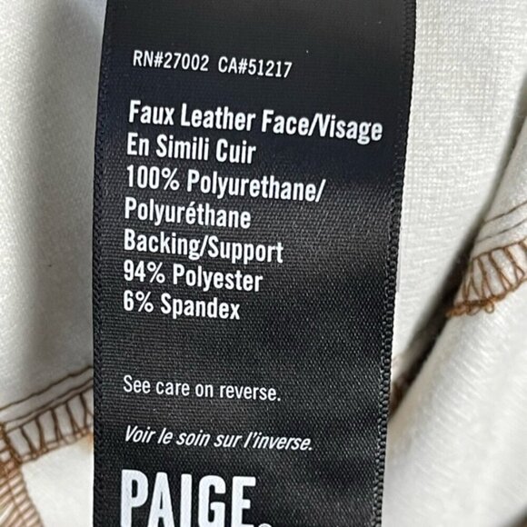 Paige Claudine Ankle Flare Jeans Faux Leather in Dark Argan size 28 NWOT - Picture 10 of 15